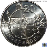 20 Cents - Elizabeth II 4th Portrait - Anzac Spirit - Independent, Australia, 2018 reverse image