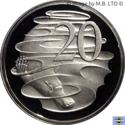 20 Cents - Elizabeth II 6th Portrait - Fine Silver Proof, Australia, 2020-2022 reverse image