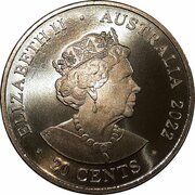 20 Cents - Elizabeth II Posthumous; 6th Portrait - 90 Years of the ABC obverse image