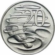 20 Cents In the name of Elizabeth II; 6th Portrait - Memorial Obverse, Australia, 2023 reverse image