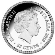 25 Cents - Elizabeth II 4th Portrait - Australian Holey Dollar and Dump obverse image