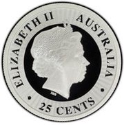 25 Cents - Elizabeth II 4th Portrait - Kangaroo - Silver Proof obverse image