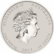 25 Cents - Elizabeth II 4th Portrait - Year of the Rooster - Silver Bullion Coin obverse image