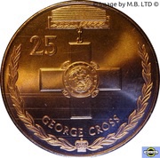 25 Cents - Elizabeth II 4th Portrait - George Cross reverse image