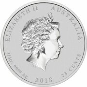 25 Cents - Elizabeth II 4th Portrait - Year of the Dog - Silver Bullion Coin obverse image