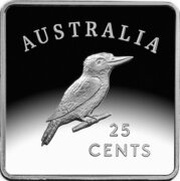 25 Cents - Elizabeth II 4th Portrait - Kookaburra 1919 Pattern - Silver Proof reverse image