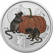 25 Cents - Elizabeth II 6th Portrait - Year of the Mouse, Australia, 2020 reverse image
