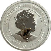 25 Cents - Elizabeth II 6th Portrait - Year of the Tiger - Silver Bullion Coin Coloured obverse image