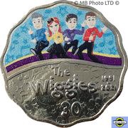 30 cents - Elizabeth II 6th Portrait - 30 Years of the Wiggles; New Wiggles reverse image