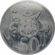 50 Cents - Elizabeth II 2nd Portrait - Pattern, Australia, 1966 reverse image