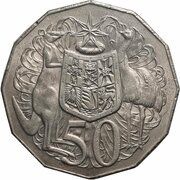 50 Cents - Elizabeth II 2nd Portrait - Dodecagonal type, Australia, 1969-1984 reverse image