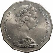 50 Cents - Elizabeth II 2nd Portrait - Captain Cook obverse image