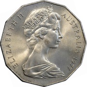50 Cents - Elizabeth II 2nd Portrait - Silver Jubilee obverse image