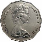 50 Cents - Elizabeth II 2nd Portrait - Royal Wedding obverse image