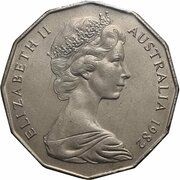 50 Cents - Elizabeth II 2nd Portrait - Brisbane Commonwealth Games obverse image
