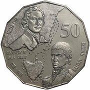 50 Cents - Elizabeth II 3rd Portrait - Bass and Flinders, Australia, 1998 reverse image