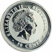 50 Cents - Elizabeth II 4th Portrait - Year of the Dragon - Silver Bullion Coin obverse image