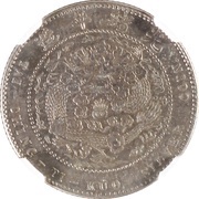 2 Jiao - Guangxu Pattern; nickel, China, 1908 reverse image