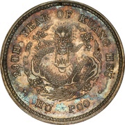5 Fen - Guangxu Pattern; Hu Poo; silver, China, 1903 reverse image