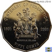 50 Cents - Elizabeth II 4th Portrait - Federation - Norfolk Island reverse image
