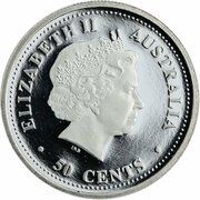 50 Cents - Elizabeth II 4th Portrait - Year of the Snake - Silver Bullion Coin obverse image