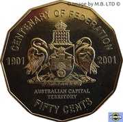 50 Cents - Elizabeth II 4th Portrait - Federation - Australian Capital Territory, Australia, 2001 reverse image