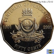 50 Cents - Elizabeth II 4th Portrait - Federation - South Australia, Australia, 2001 reverse image