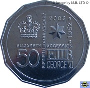 50 Cents - Elizabeth II 4th Portrait - Golden Jubilee reverse image