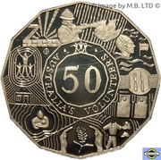 50 Cents - Elizabeth II 4th Portrait - Volunteers, Australia, 2003 reverse image