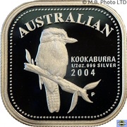 50 Cents - Elizabeth II 4th Portrait - Australian Square Kookaburra reverse image