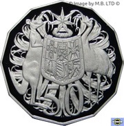 50 Cents - Elizabeth II 4th Portrait - Silver Proof, Australia, 2004-2019 reverse image