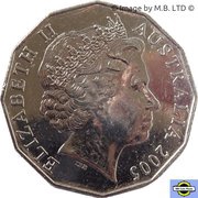 50 Cents - Elizabeth II 4th Portrait - XVIII Commonwealth Games Melbourne 2006 obverse image