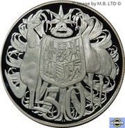 50 Cents - Elizabeth II 2nd Portrait - Fine Silver Proof, Australia, 2006 reverse image