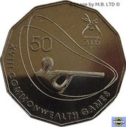 50 Cents - Elizabeth II 4th Portrait - XVIII Commonwealth Games Shooting, Australia, 2006 reverse image