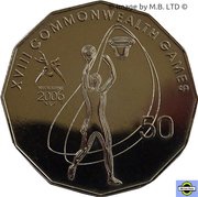 50 Cents - Elizabeth II 4th Portrait - XVIII Commonwealth Games Netball, Australia, 2006 reverse image