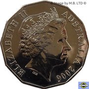 50 Cents - Elizabeth II 4th Portrait - XVIII Commonwealth Games Table Tennis obverse image