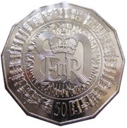 50 Cents - Elizabeth II 4th Portrait - 80th Birthday, Australia, 2006 reverse image