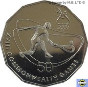 50 Cents - Elizabeth II 4th Portrait - XVIII Commonwealth Games Squash, Australia, 2006 reverse image