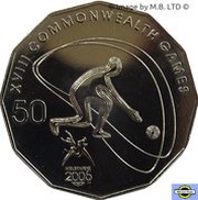 50 Cents - Elizabeth II 4th Portrait - XVIII Commonwealth Games Lawn Bowls, Australia, 2006 reverse image