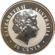 50 Cents - Elizabeth II 4th Portrait - Year of the Dog - Silver Bullion Coin obverse image