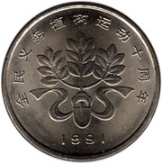 1 Yuan Planting Trees Festival, China, 1991 reverse image