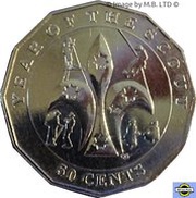 50 Cents - Elizabeth II 4th Portrait - Scouting 100 Years, Australia, 2008 reverse image