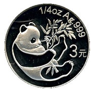 3 Yuan 25th Anniversary of Panda Coinage, China, 2007 reverse image
