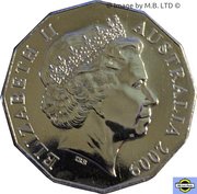 50 Cents - Elizabeth II 4th Portrait - 40th Anniversary of Moon Landing obverse image