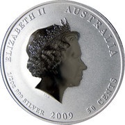 50 Cents - Elizabeth II 4th Portrait - Year of the Ox - Silver Bullion Coin obverse image