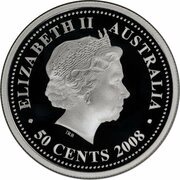 50 Cents - Elizabeth II 4th Portrait - Year of the Ox - Silver Bullion Coin obverse image