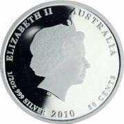 50 Cents - Elizabeth II 4th Portrait - Seahorse obverse image