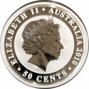 50 Cents - Elizabeth II 4th Portrait - Koala - Silver Bullion Coin obverse image