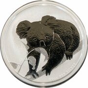 50 Cents - Elizabeth II 4th Portrait - Koala - Silver Bullion Coin, Australia, 2010 reverse image