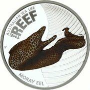 50 Cents - Elizabeth II 4th Portrait - Moray Eel, Australia, 2010 reverse image